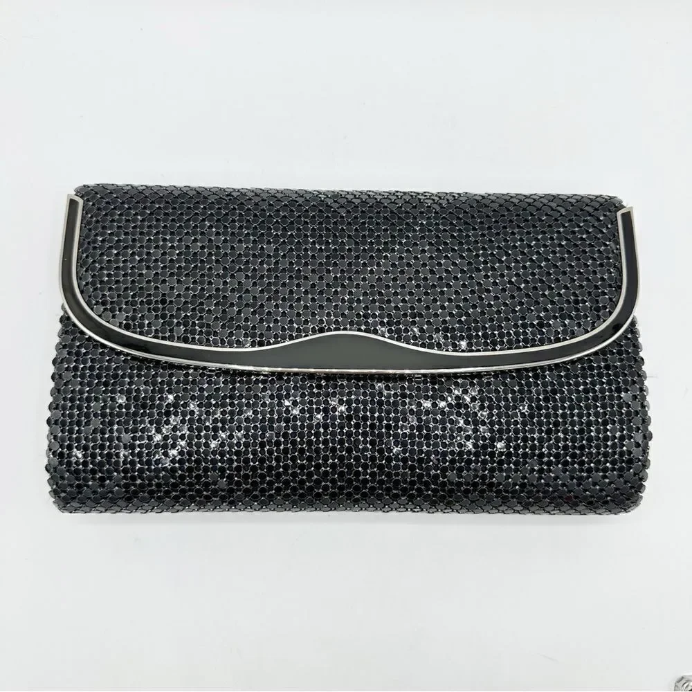 Marlo Vintage 80’s/90”s Black Mesh Clutch Evening Bag w/Convertable Chain‎